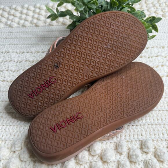 VIONIC Women's Size 9 Tide Aloe Post Sandal Orthotic Shoe Thong Flip Flop Pink - Picture 8 of 9